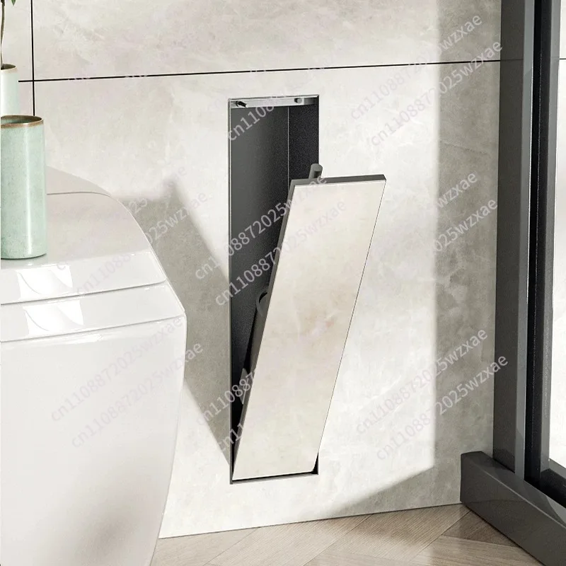 Bathroom toilet side stainless steel niche toilet brush embedded silicone brush into wall hidden model