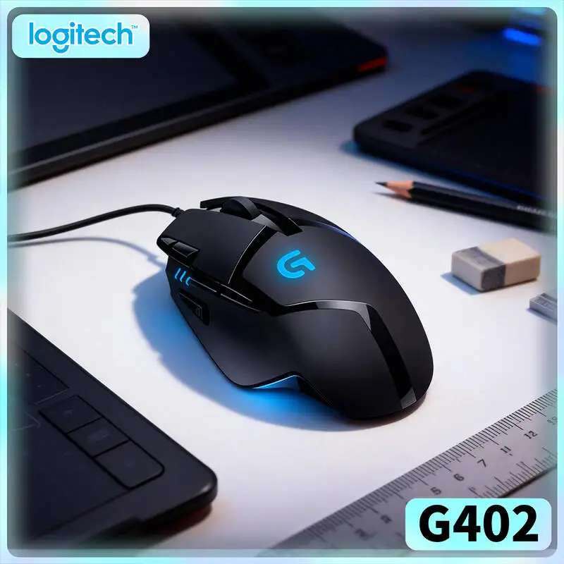 

Logitech G402 Wired Gaming Mouse Fusion Engine Tech 8 Custom Buttons 500 IPS 4 DPI Modes Anti-Slip for Long Play Sessions