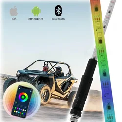 1.8FT LED Whip Lights Lighted Antenna Whips For ATV UTV Polaris RZR Off Road Truck Sand Buggy Dune Flagpole Lamp