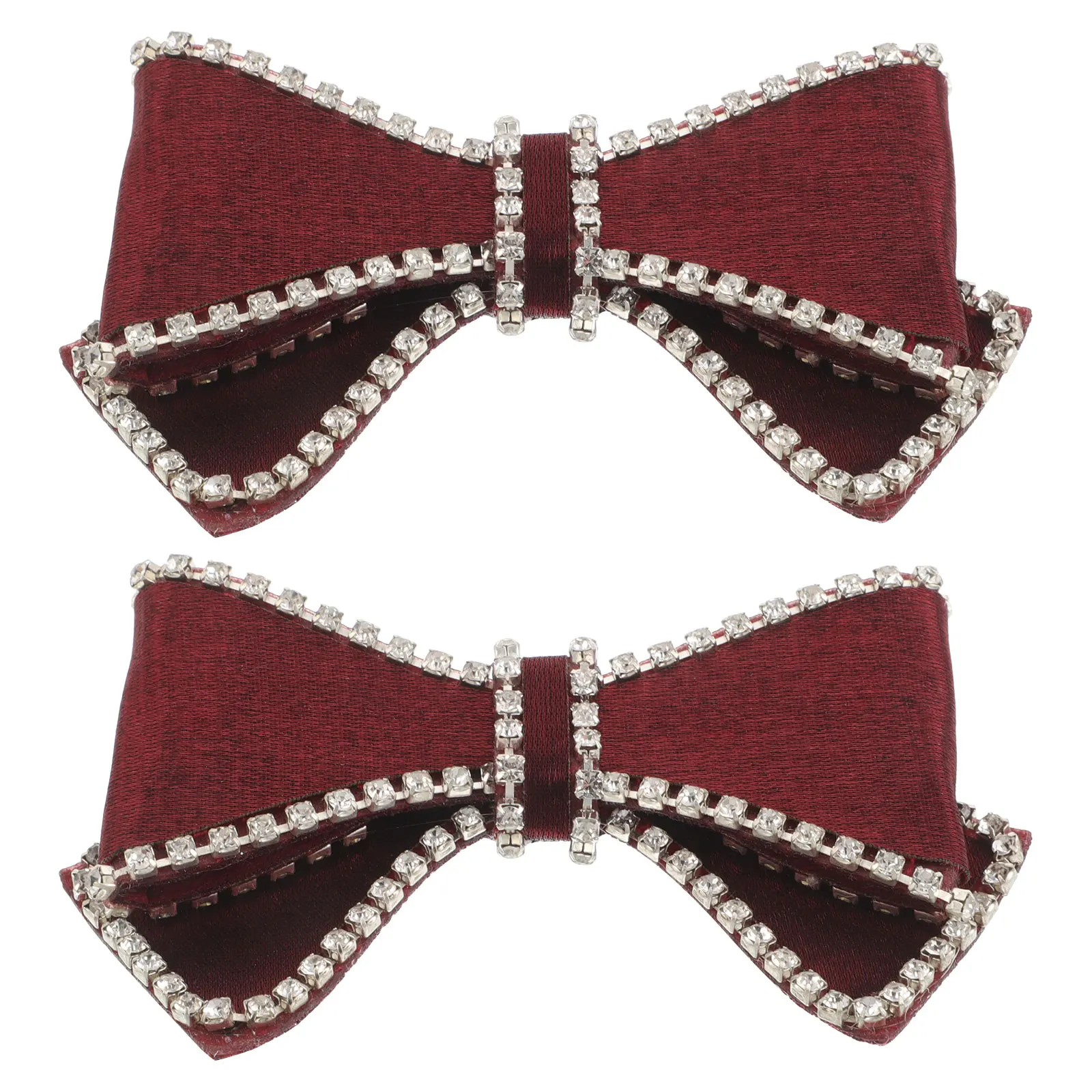 

Rhinestone Bow Shoe Buckle 1 Pair Detachable Bridal Accessories Elegant Fabric Clips Decorations High Heels Wedding Events Shoe