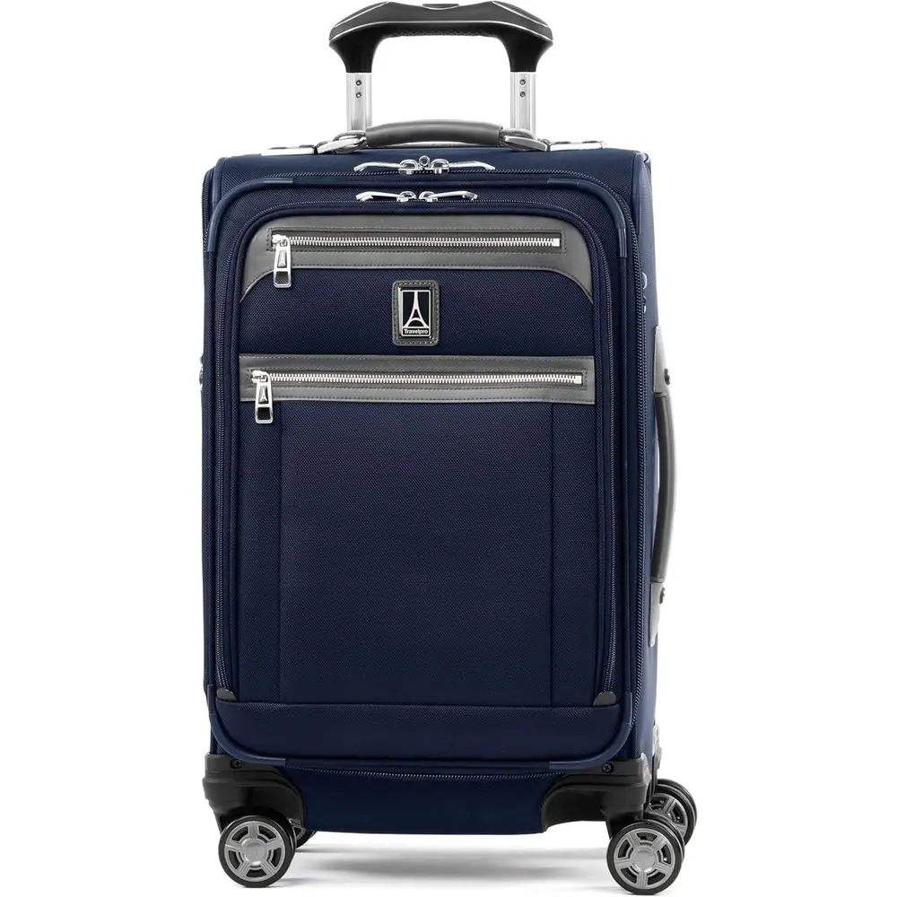 

Expandable 8-Wheel Spinner Suitcase with USB Port, 21-Inch, Blue, Unisex Carry-On Luggage