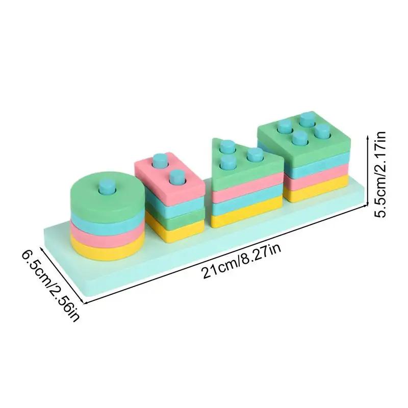 Kolorowe puzzle do sortowania kształtów Zabawki Montessori dla małych dzieci i dzieci w wieku przedszkolnym Dopasowywanie umiejętności motorycznych na 1 rok