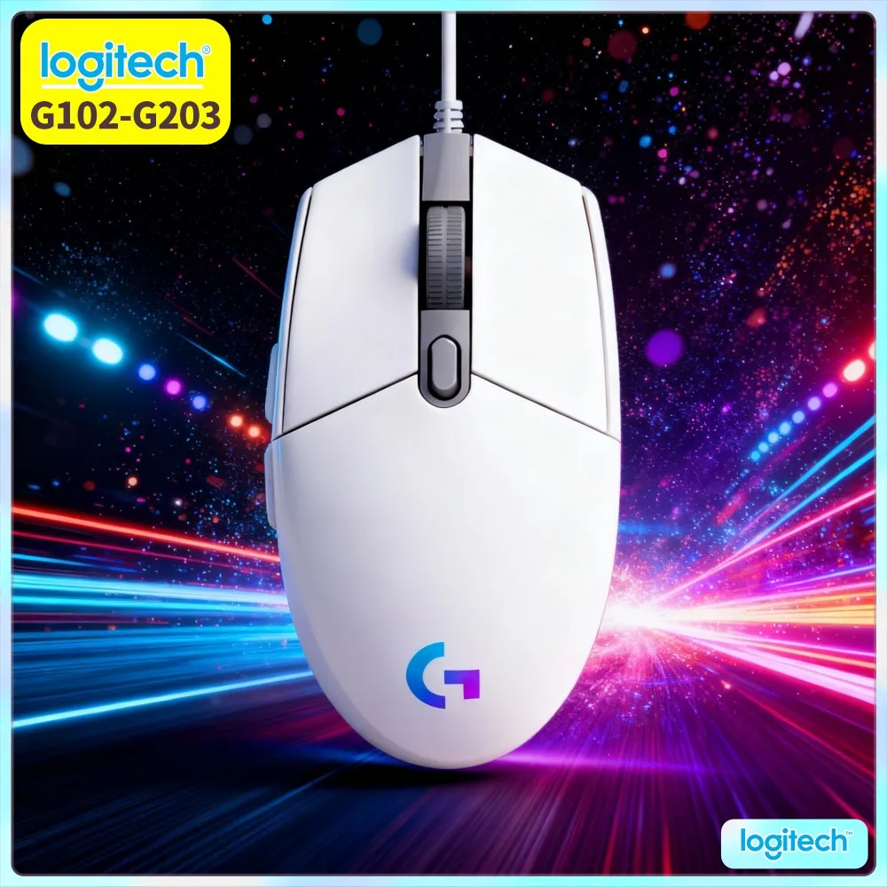 Logitech G102 Gaming Mouse, 1Ms Response Time, HERO Sensor, RGB Sync, 6 Programmable Buttons, Compatible With Windows 11