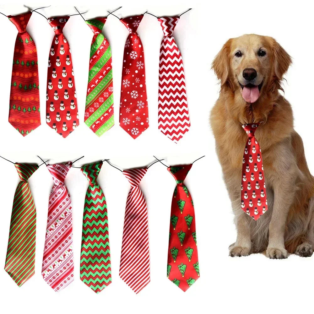 50pcs Christmas Dog Bows Pet Cat Dog Pet Bow Tie Bandana Christmas Small Dog Grooming Accessories Large Dog Holiday Supplies