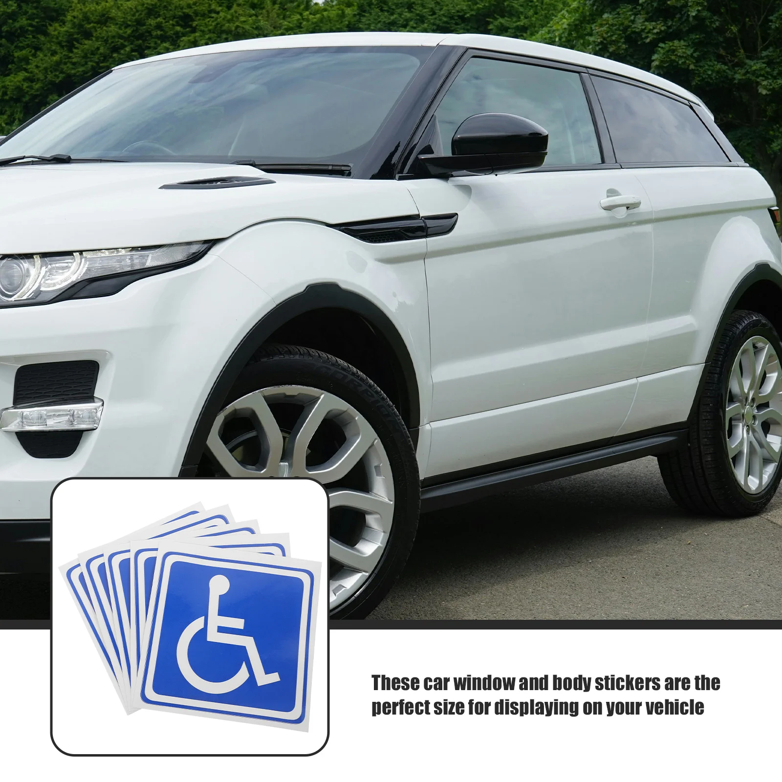 5 Sheets Car Sticker Nail Stickers Disabled Wheelchair Symbol Decals Sign Adhesive The Self for Window