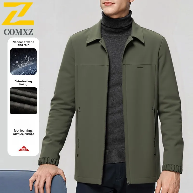

Men's Jacket 2025 Spring Autumn New Thin Simple Comfortable Breathable Collar Jacket Outdoor Business Leisure Men Zipper Jacket