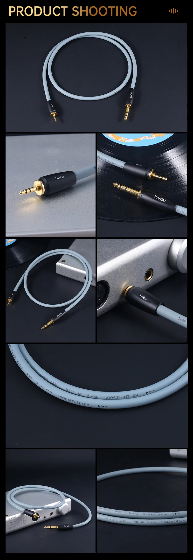 Serost Star HiFi OFC Sauerstofffreies Kupfer TRS 6,5mm auf 3,5mm Stereo-Audio-Adapterkabel für Headset, Mikrofon, Verstärker, Lautsprecher – Detail 9