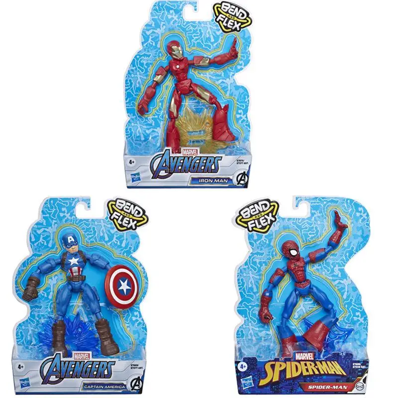 Marvel Legends The Avengers Bend Flex Spider Man Iron Man Captain America Black Panther Model Doll Action Figure Birthday Gift