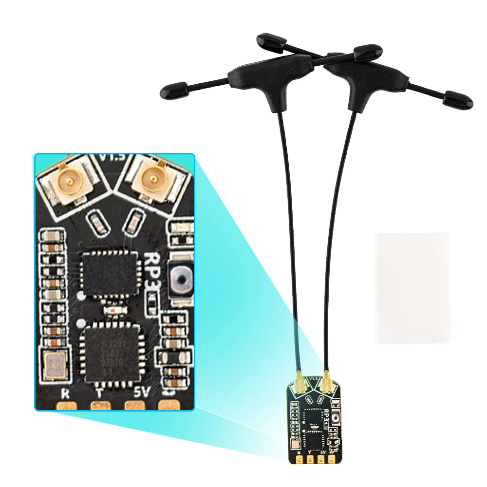 RadioMaster RP3 True Diversity Receiver ExpressLRS ELRS 2.4GHZ Nano Receiver Dual Antenna for RC Airplane FPV Freestyle Long