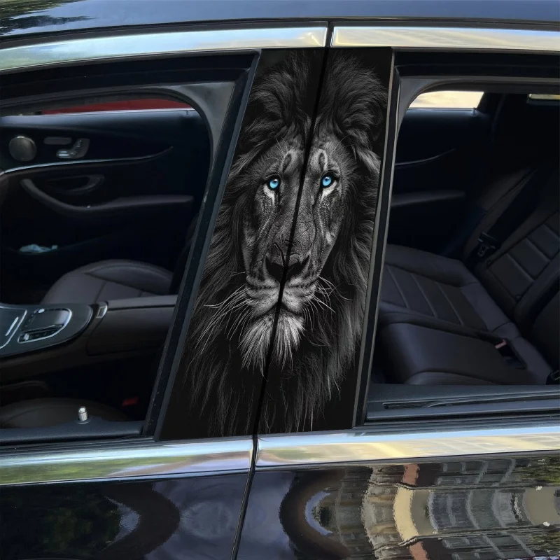 

Lion Pattern Center Pillar Sticker Car Personality Creativity B-pillar Sticker High-definition Modification Protection Sticker