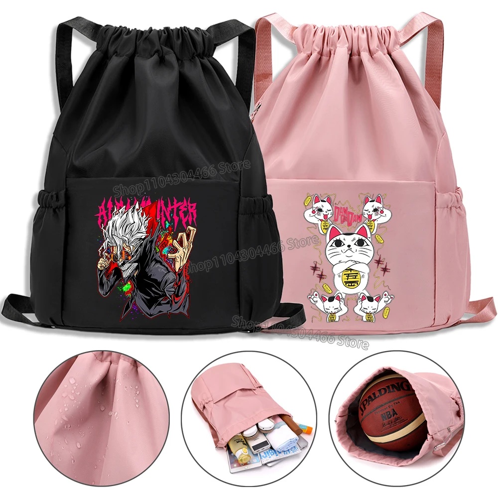 Dandadan Gym Bag for Women,men Anime Gym Backpack Trendy Drawstring Bags Waterproof Drawstring Backpacks for Travel,sport Gift