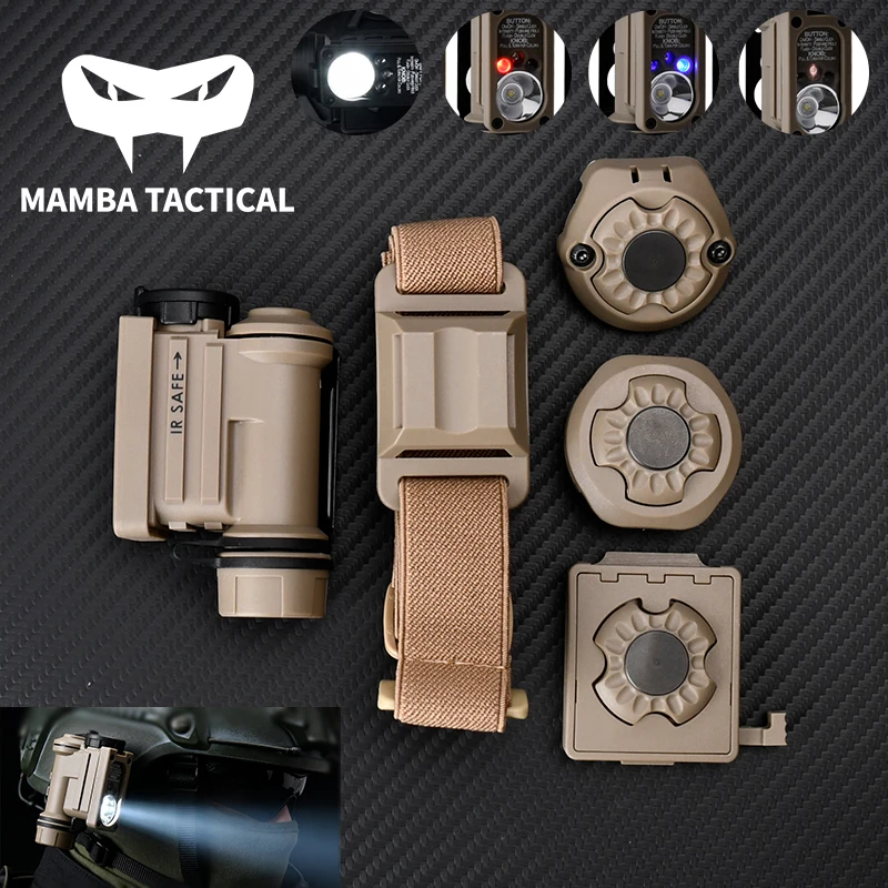 WADSN Outdoor Helmet Light White LED Adjustment With Installation Adapter Red/Blue/IR IFF Helmet Lighting Source Signal Light