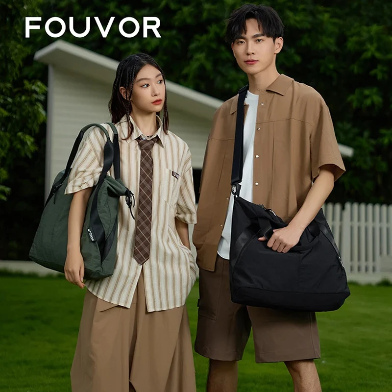 

Fouvor Large Shoulder Bag for Women 2026 New Canvas Zipper Handbag Casual Sports Travel Lightweight Crossbody Bag Ladies 3043-09