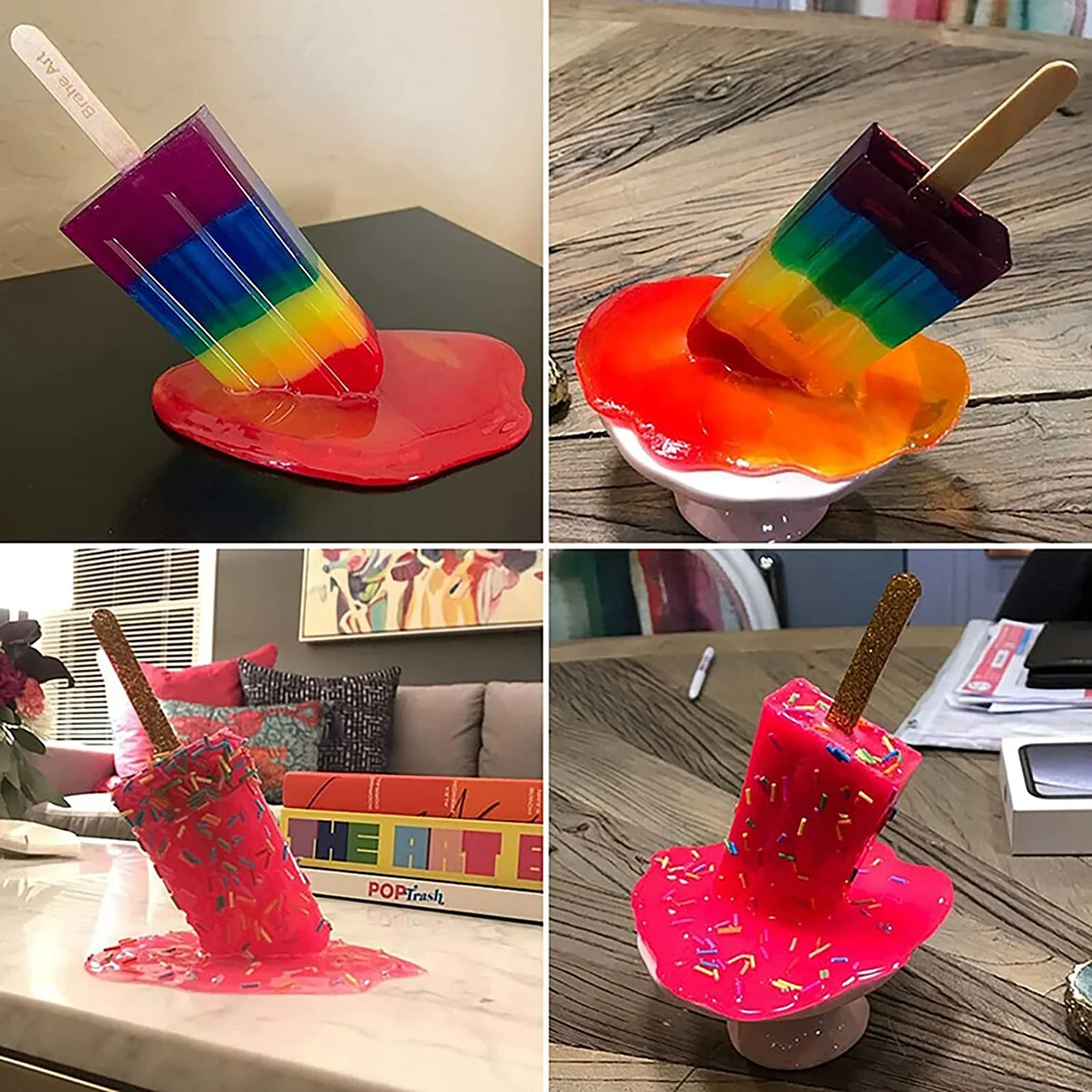 Eiscreme Harz Ornamente künstliche Lutscher schmelzen Eis am Stiel Skulptur Sommer cool Eis am Stiel Home Dekoration Harz Eis am Stiel