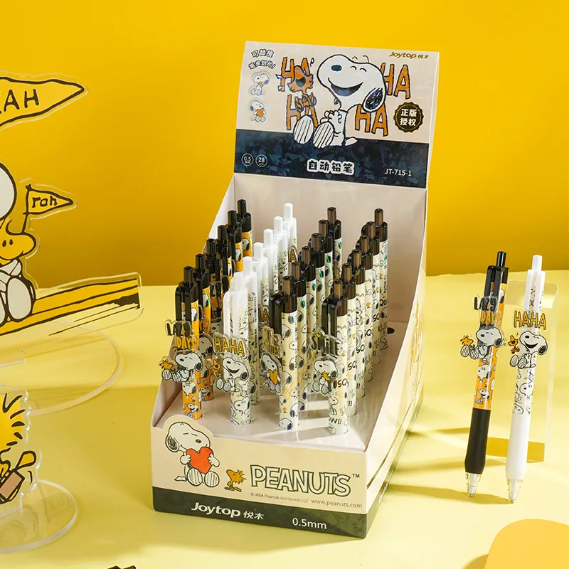 

28pcs Snoopy Tuile Mechanical Pencil 0.5mm Cartoon Cute Pupils Pencil Drawing Exam Children Sketch Student Stationery Wholesale