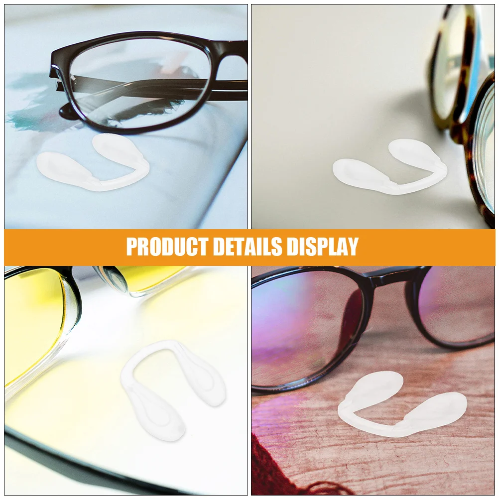 4 قطعة منصات أنف للنظارة من السيليكون الشفاف العالمي استبدال المضادة للانزلاق وسادة جسر الأنف النظارات اكسسوارات النظارات الملحقات #2