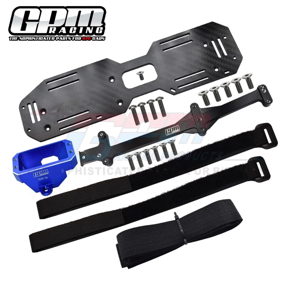 GPM Metal Carbon Fibre Servo Mount Battery Box Tray 9626 9627 for Traxxas 1/8 Sledge 4WD Monster Truck 95076-4 Upgrade Parts