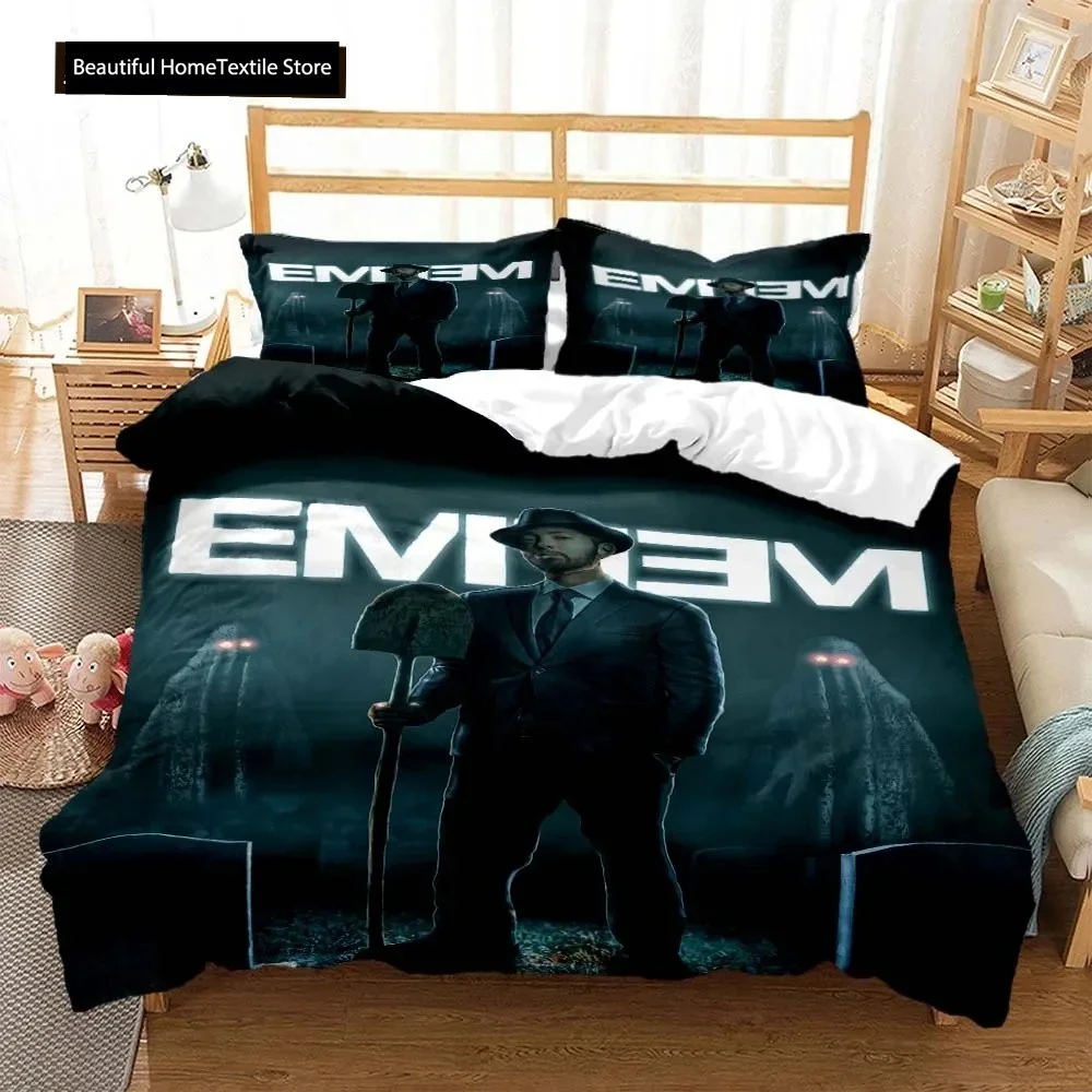 

Eminem Hip -hop sänger 3D Printed Bedding Duvet Cover Queen Bedding Set Soft And Comfortable Customized King Size Bedding Set