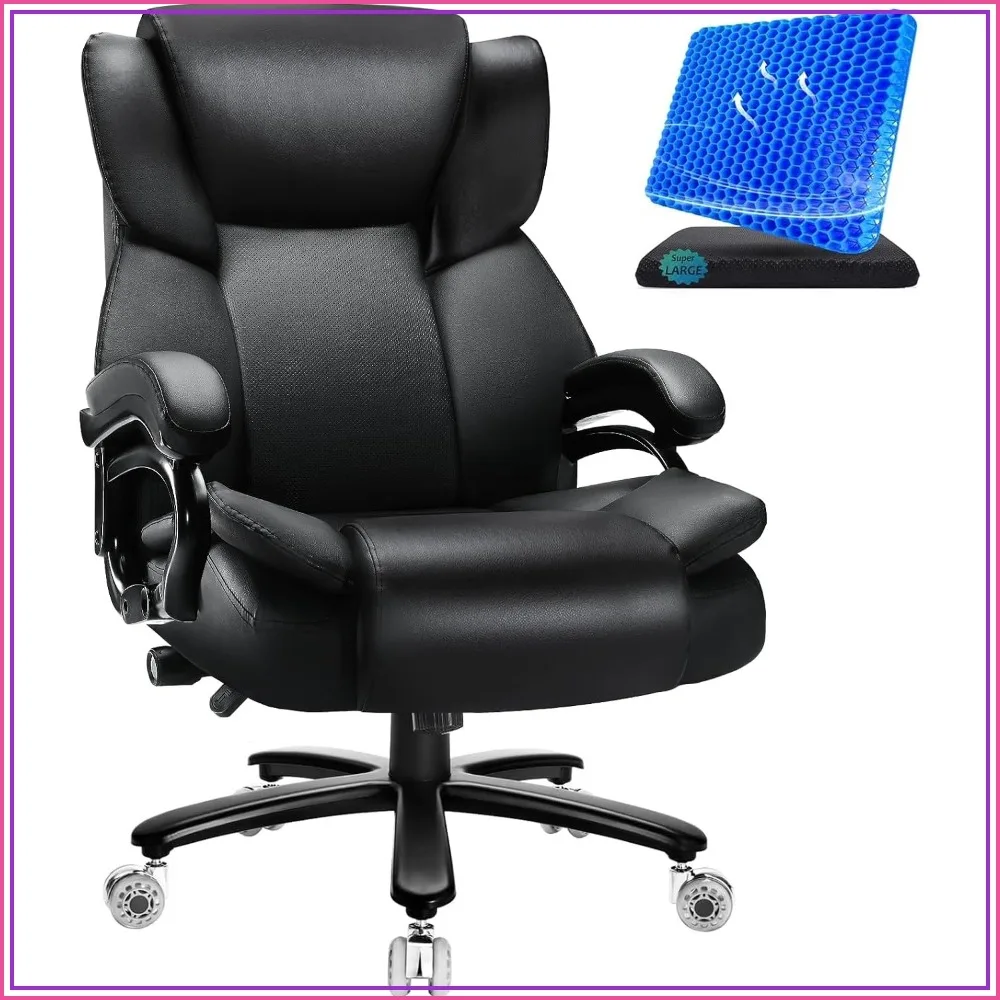 Big & Tall Office Chair with Gel Seat Cushion, Heavy Duty High Back Computer Chair, Lumbar Support