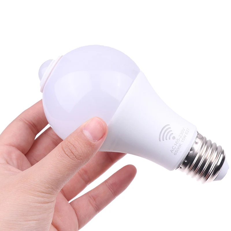 AC220V E27 PIR Motion Sensor Lamp 5W 9W 15W LED Bulb With Motion Sensor Infrared Radiation Motion Detector Night Light Replace