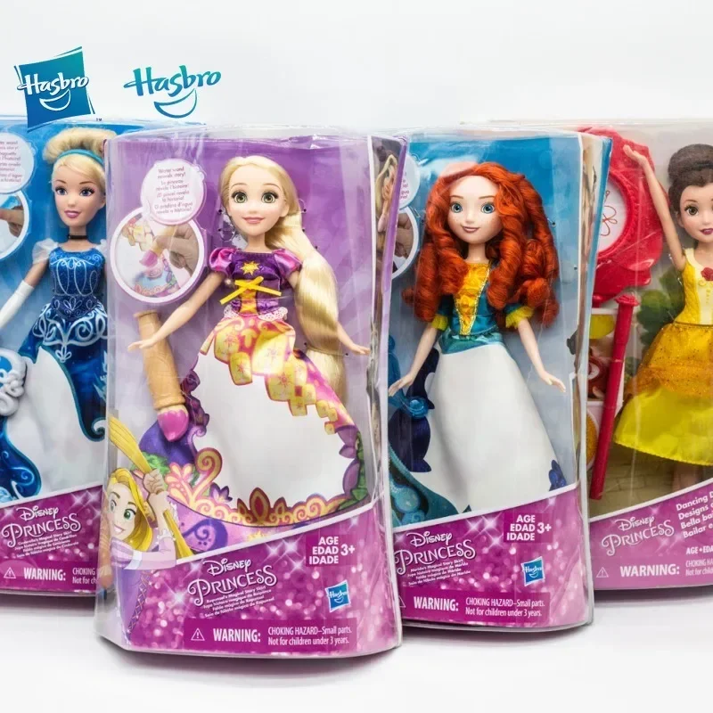 Hasbro Disney Princess Magic Colour Change Series Anime Doll Rapunzel Cinderella Merida Cute Figure Gifts Toys For Girls