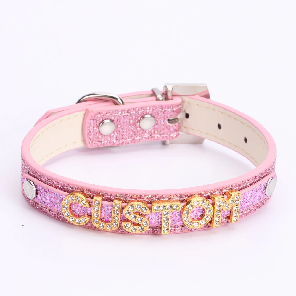 Punk Funkelnde Farbe Angepasst Strass Buchstaben Kragen Halsband Personalisierte Halsketten Männer Frauen Hotwife Cosplay Individuelle Schmuck – Detail 4