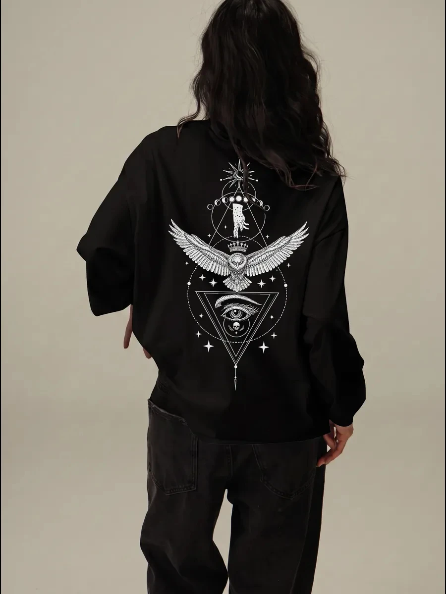 New women's high-quality long sleeved top with fashionable printed loose fit, a must-have for all seasons.