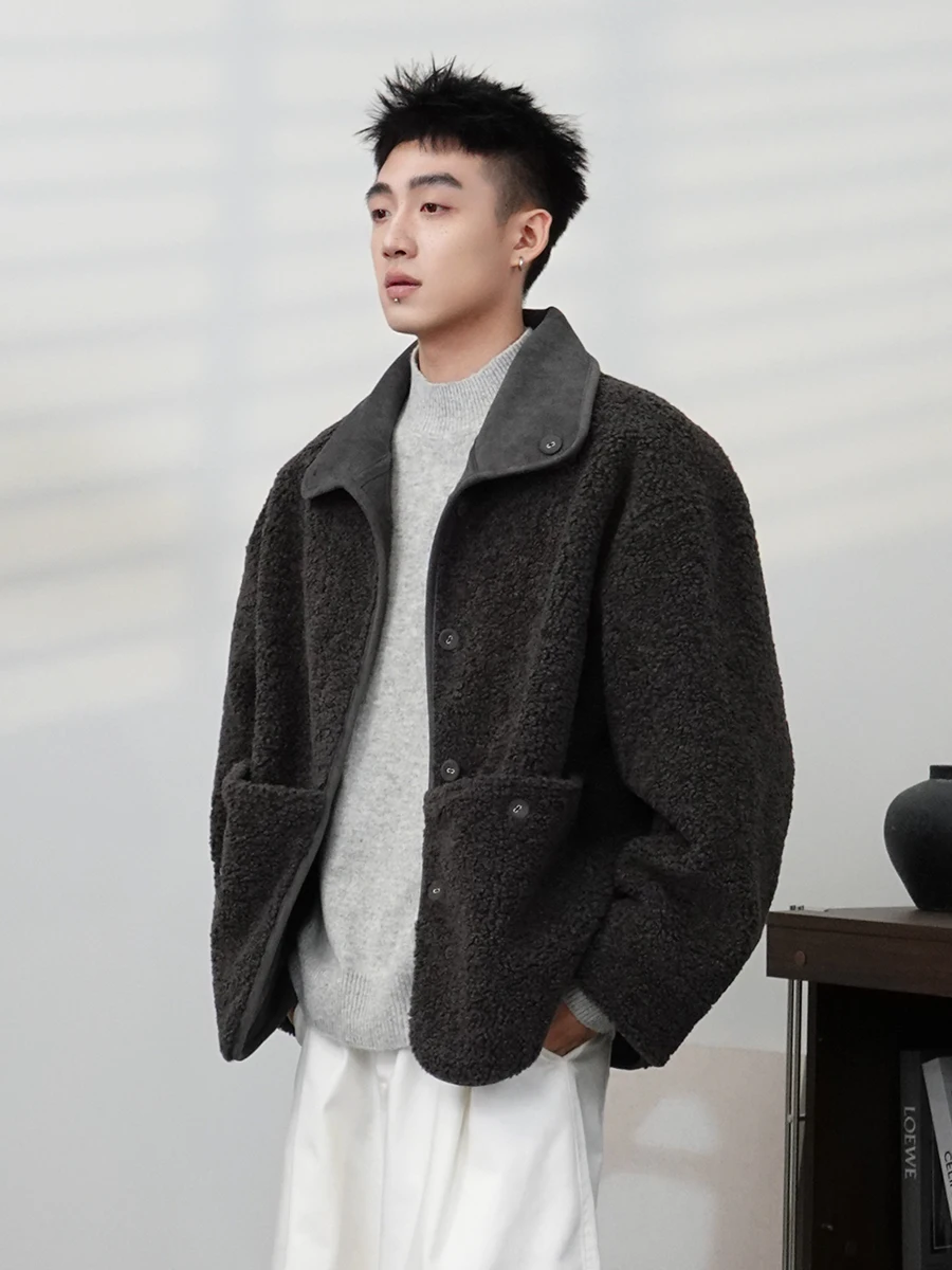 

Toka Double-Sided Wear American Sle Faux Fur Suede Jaet Warm Outerwear Polyester Fiber Loose Fit Long Sve Coat