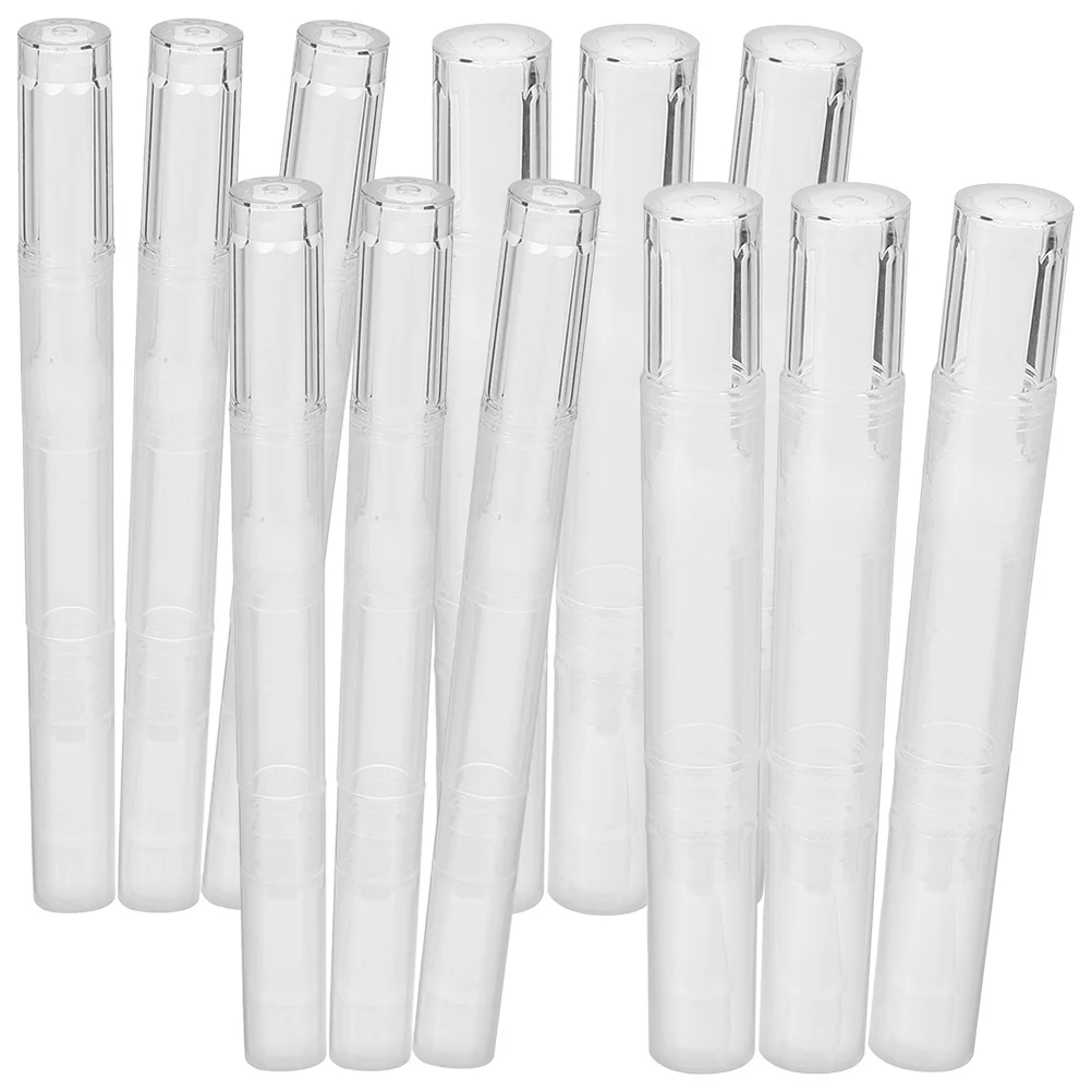 

12Pcs Nail Oil Pen Empty Refillable Cuticle Oil Bottles Lip Gloss Tubes Nail Polish Applicators Travel Lip Gloss Tubes