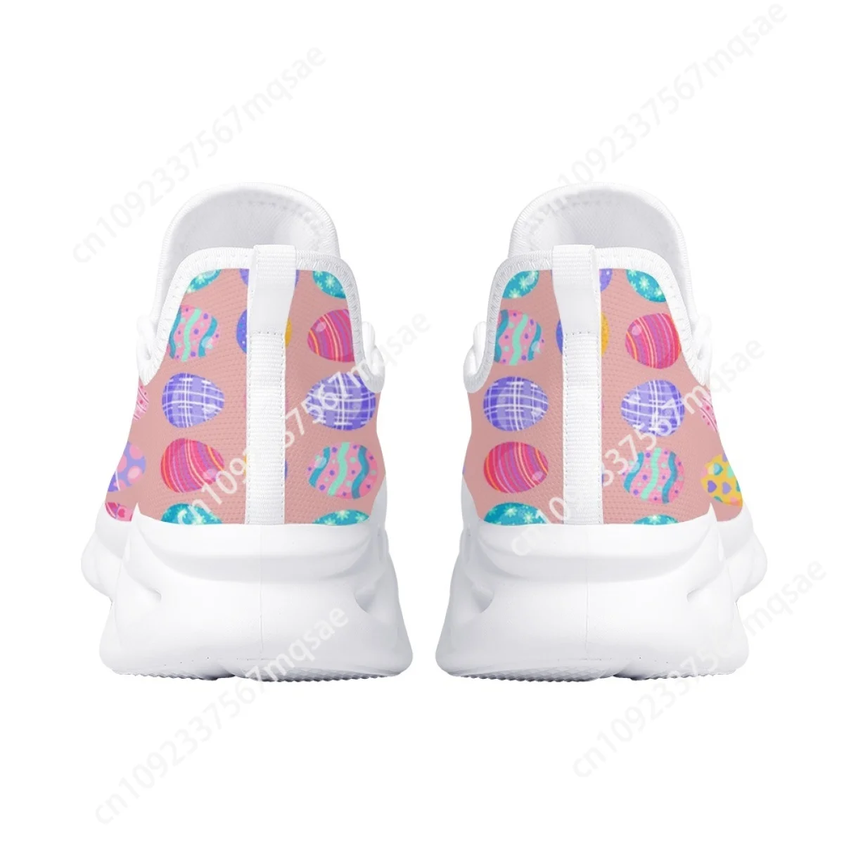 Colorful Egg Rabbit Design Women's Sneakers Lightweight Mesh Running Shoes Breathable Lace-Up Teenagers Walking Shoes Footwear