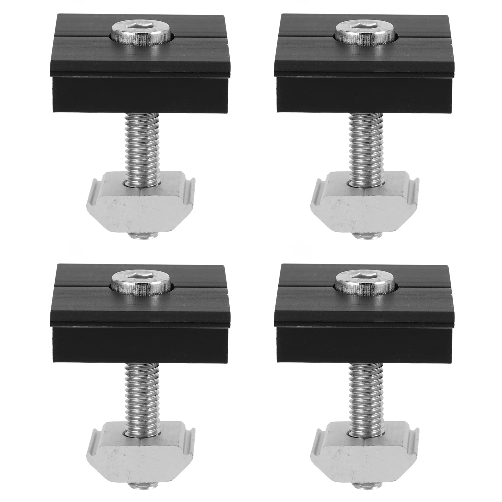 

4pcs Solar Mid Clamp Aluminum Alloy Roof Mount Brackets For Metal Sheet Pre-Drilled Holes Secure Panel Fixing Hardware Bracket