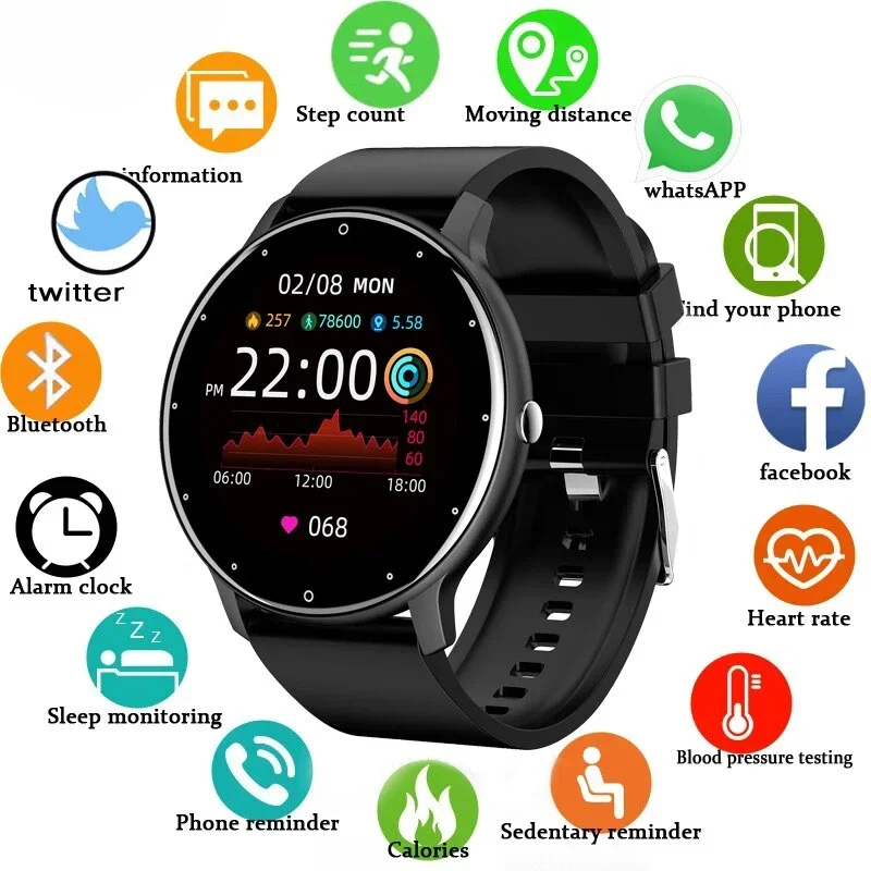 Inteligentny zegarek kobiety mężczyźni w pełni dotykowy ekran Bluetooth 5.2 połączenie zegarki wodoodporne sport tracker fitness fabryka IP67 ZL02 nowość