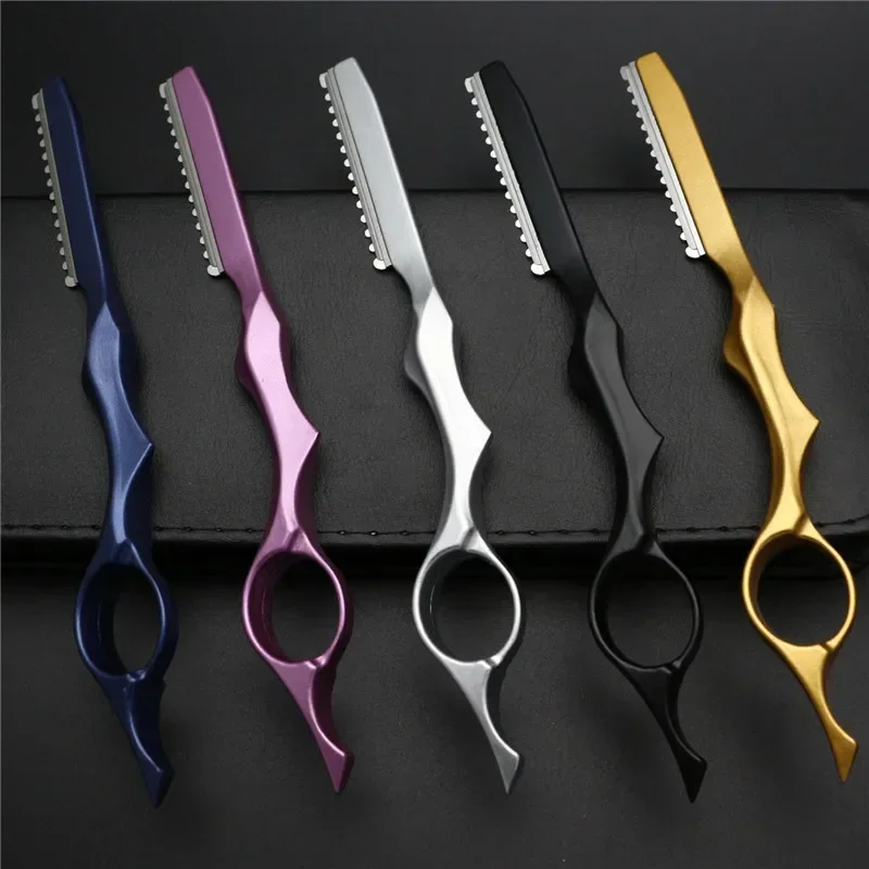 Barber Razor Blade Sharp Hair Razors Face Shaver Cut Hair Cutting Fine Thinning Trimming Alloy Shaving Knife Hairdresser Tools