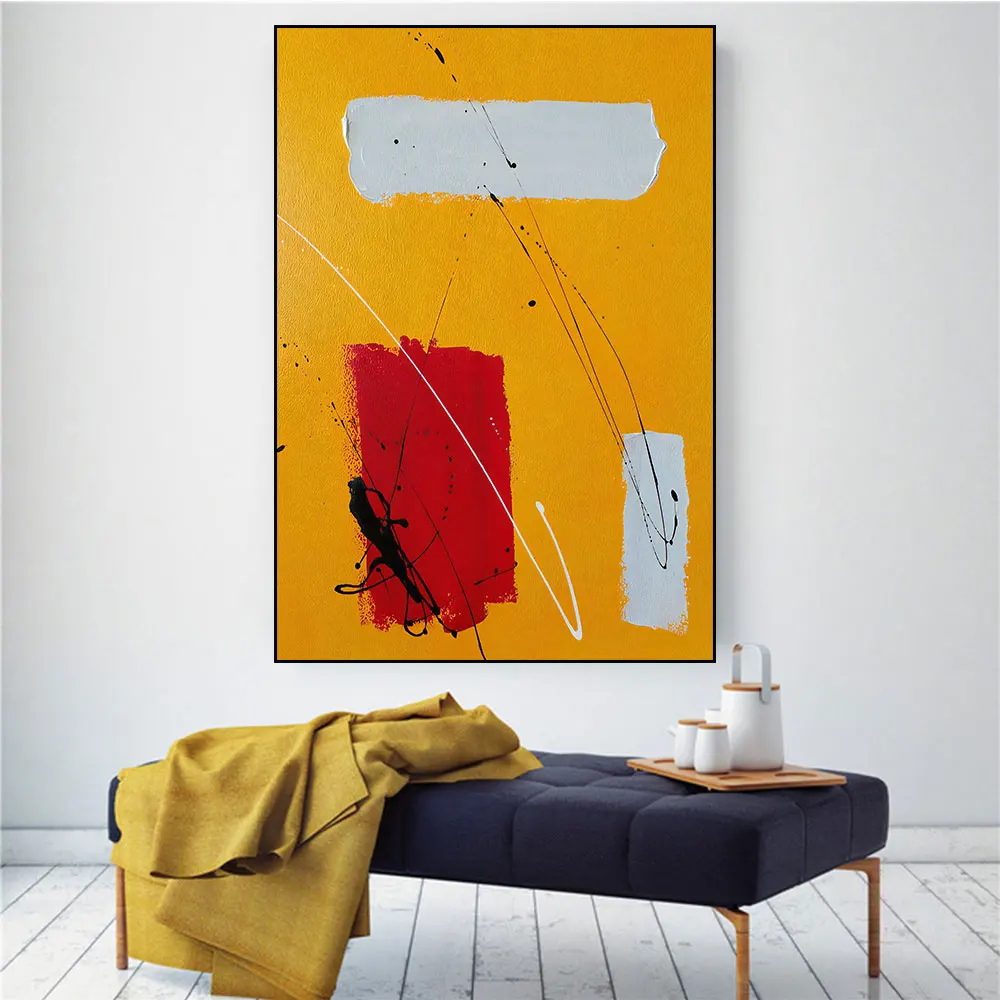 

Abstract Orange Poster Print Graffiti Minimalist Aesthetic Wall Art Canvas Painting Picture for Living Room Home Decoration