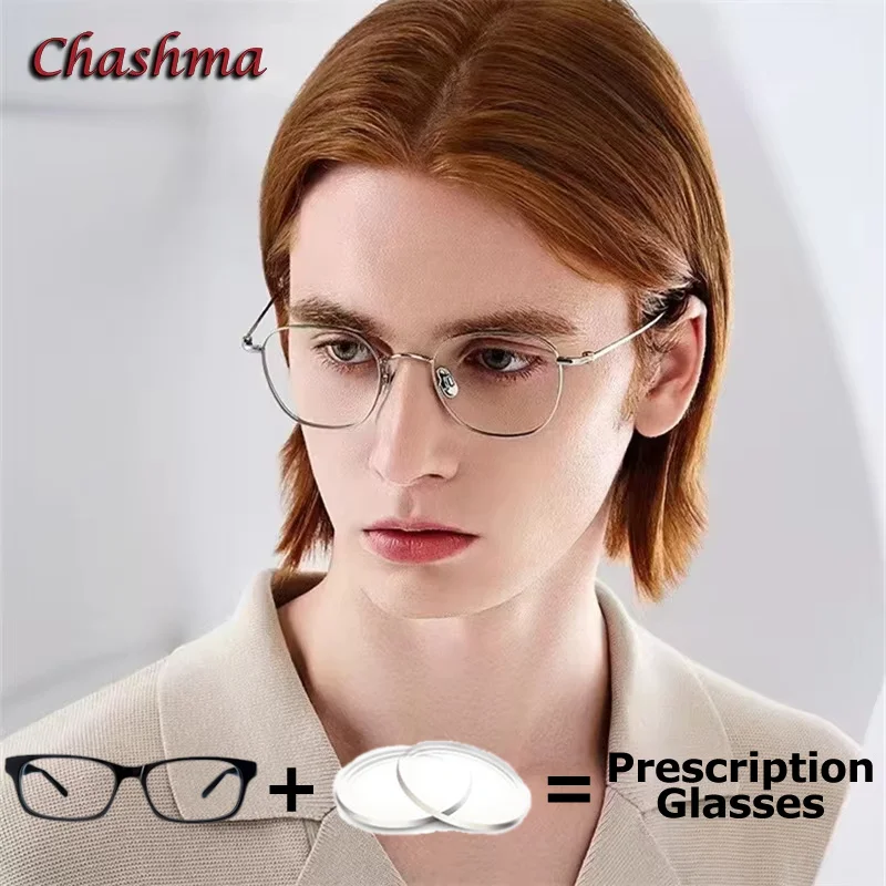 

Women Optical Prescription Glasses Anti Blue Ray Durable Multifocal Progressive Lenses Fashion Pure Titanium Spectacle for Men