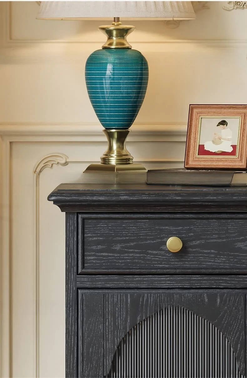 Medieval black bedside table, master bedroom, small and narrow, installation-free, multi-functional storage