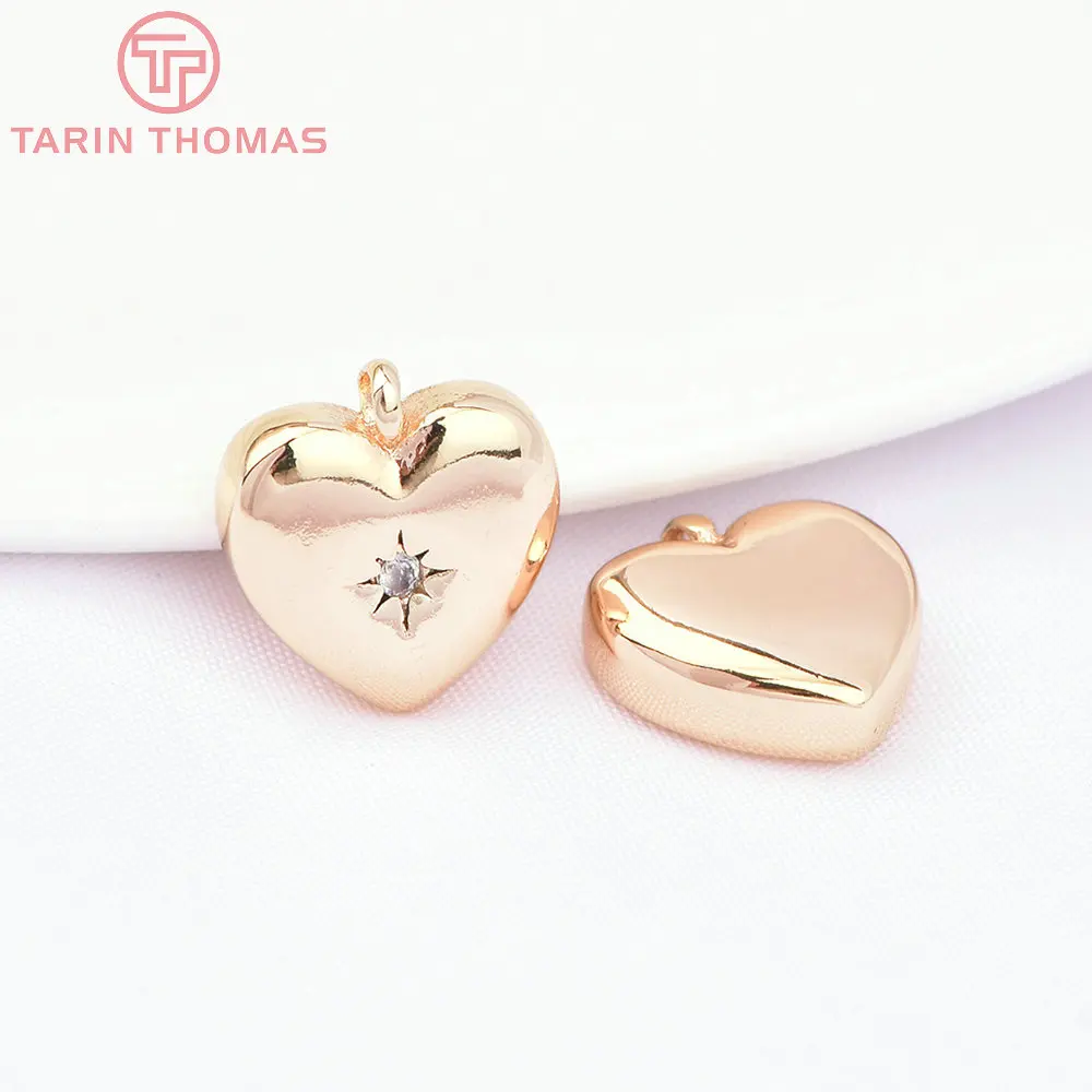 Латунная фурнитура высокого качества для изготовления ювелирных изделий, 6 шт, 11x7447 мм, 24 К, золото, с цирконием, аксессуары, (11,5)