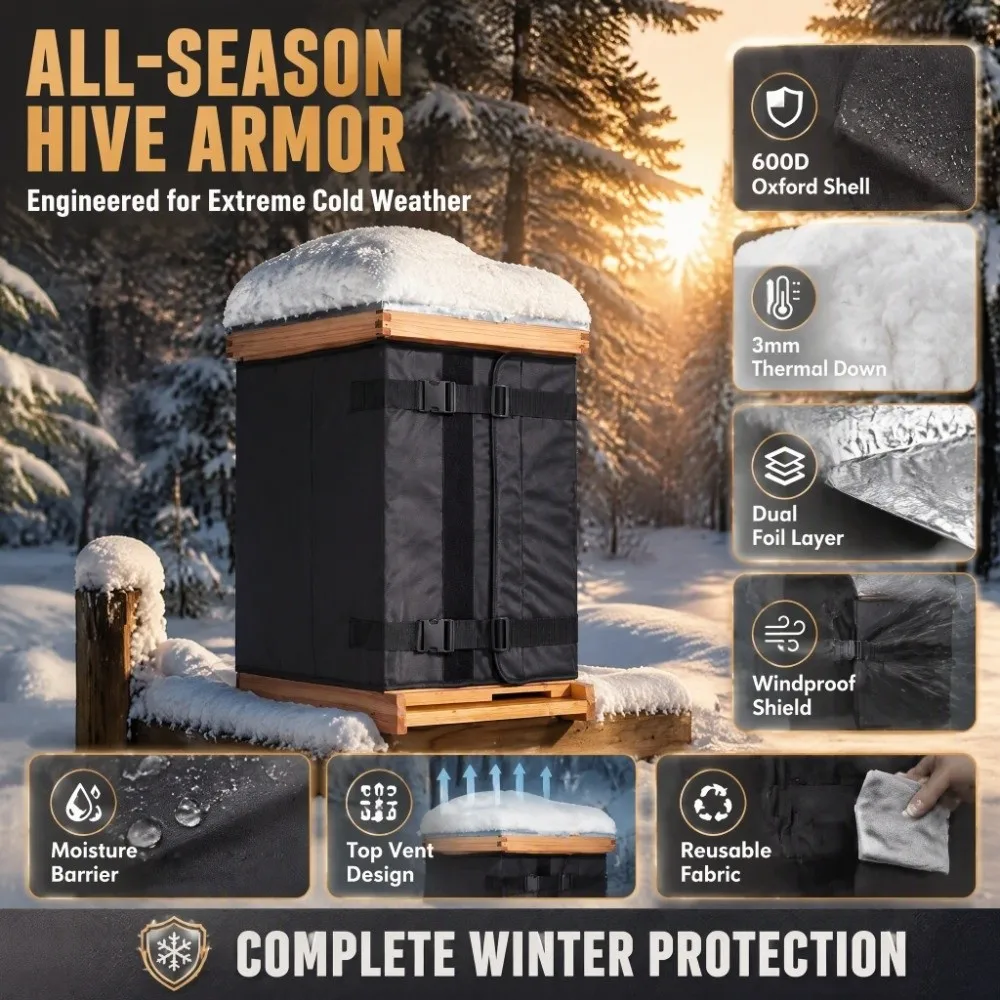 46cm/63cm Beehive Insulation Cover 600D Oxford Fabric Waterproof 600D Oxford Beehive Cover Anti-scratch Thickened