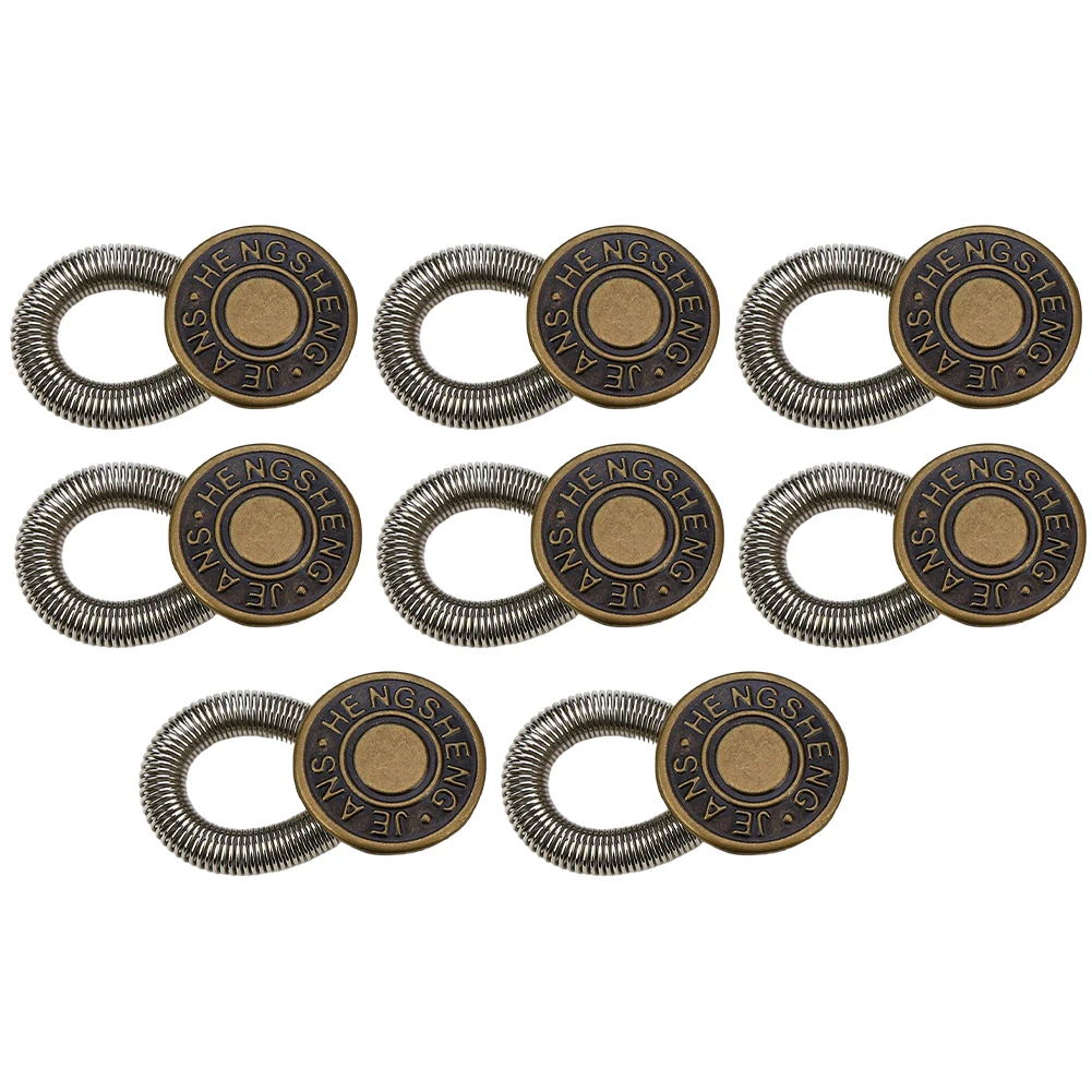Button Extenders Spring Buckle Seam-free Stretchable 27*17mm 8 Pcs Adjustable Breathe Comfortably Copper Color