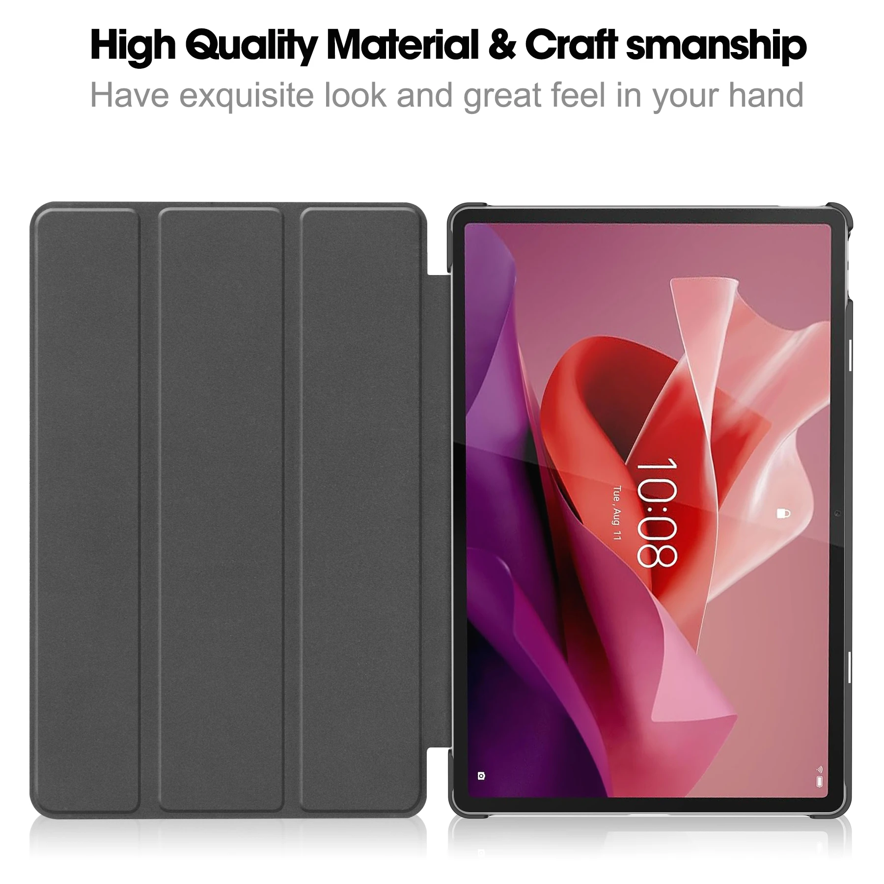 Étui intelligent en cuir PU pour Lenovo Tab P12 Xiaoxin Pad Pro, 12.7 TB-ino 0FU, housse de support en PC dur, veille automatique, réveil peint