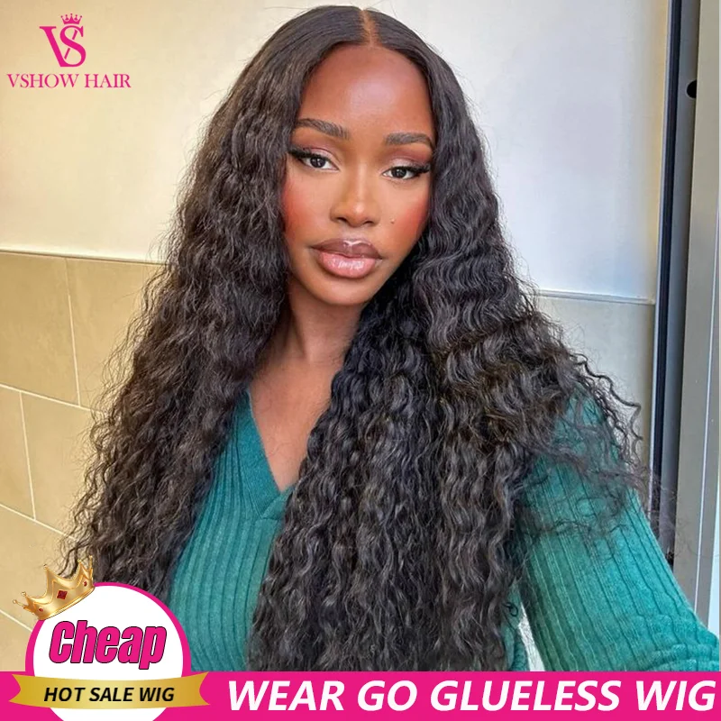 

Glueless Wig Human Hair Ready To Wear And Go Glueless Human Hair Wig 100% Deep Wave Preplucked 4x6 HD Lace Wigs Ready To Go