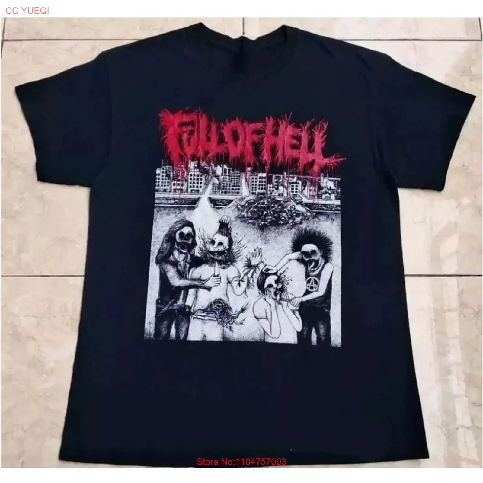 Full of Hell T Shirt graphic tee remake grindcore band vintage Washed Casual Comfortable Slightly designer clothes Breathable