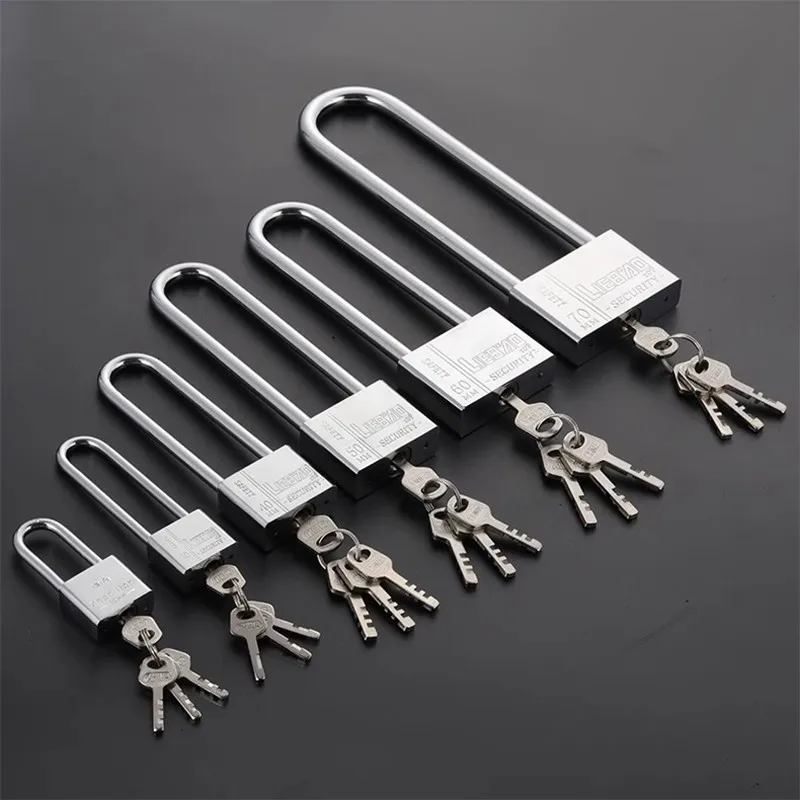 High Quality Beam Stainless steel Long Lock bike Padlock Anti-theft Door Cabinet Drawer Gate Lock outdoor Stainless steel Lock