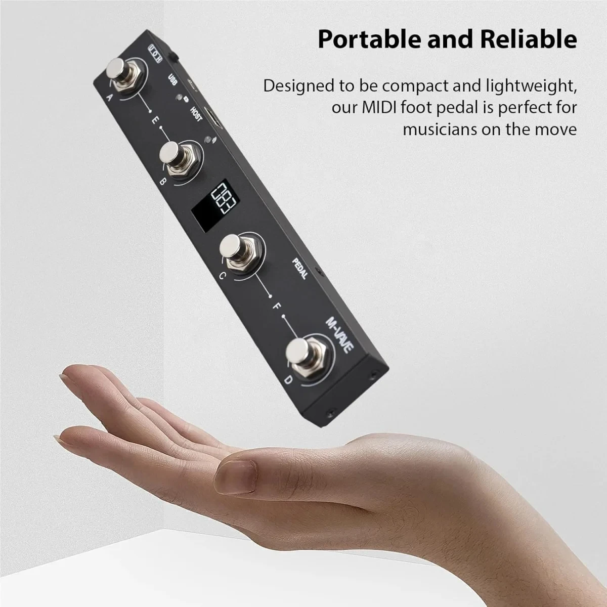 M-VAVE Chocolate Plus Black Wireless MIDI Controller Pedal 4-Button, USB/BT Programmable/12H Battery for/DAW/Video Page Turner