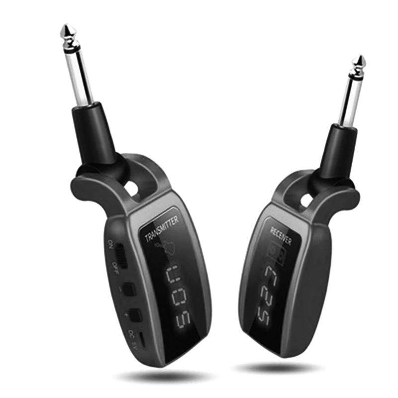 ระบบกีตาร์ไร้สายแบบชาร์จไฟได้หน้าจอ LED UHF ไร้สายกีตาร์เครื่องส่งสัญญาณสําหรับกีตาร์ไฟฟ้า