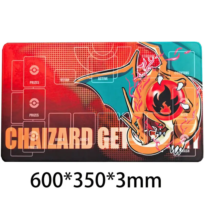 

Коврик для мыши и клавиатуры PTCG Energy Series Charizard DIY, самодельный, в стиле аниме, для карточных игр, резиновый, 600*350*3 мм