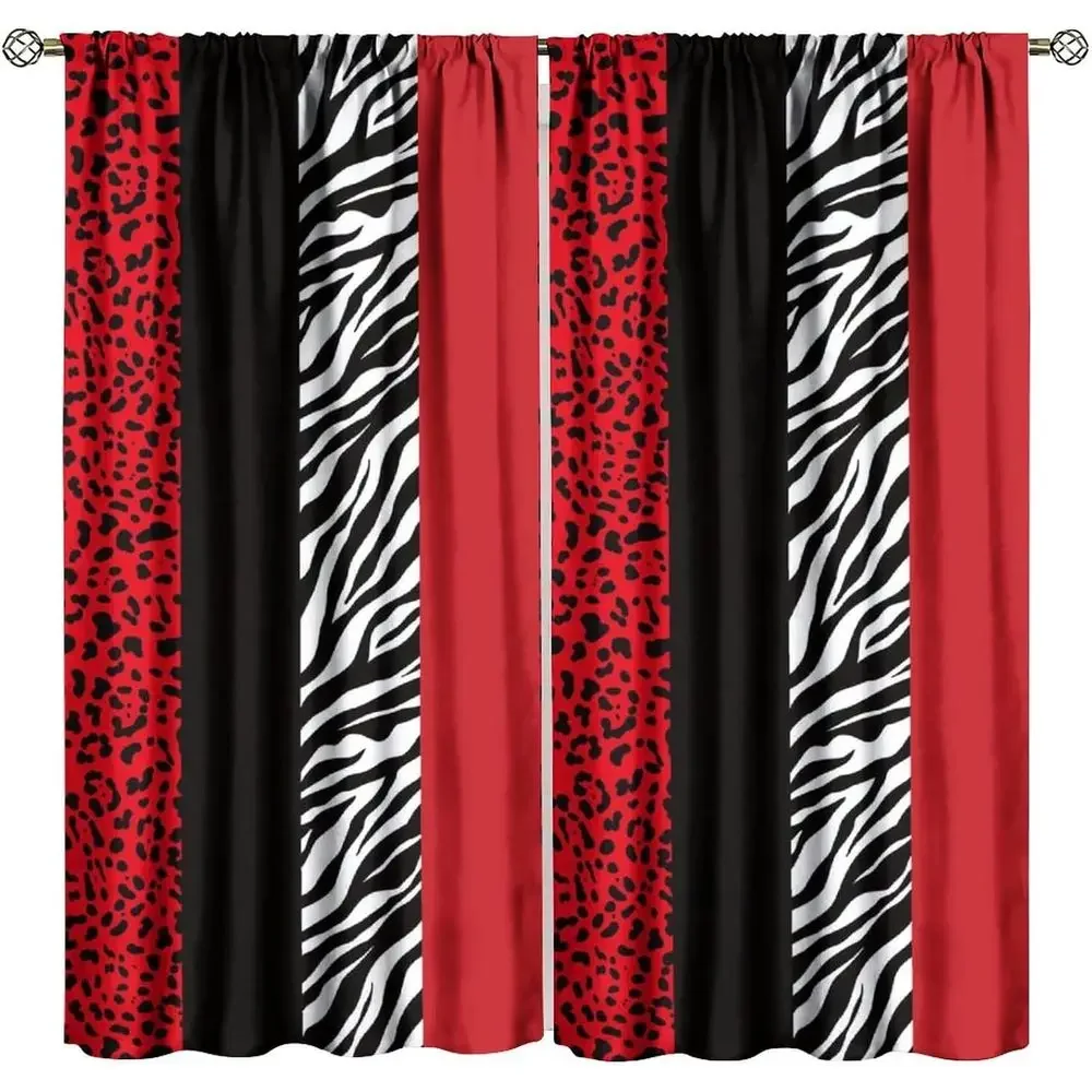 Thermal Insulated Leopard & Zebra Print Curtains, 84 x 84, Ideal for Living Room & Bedroom, Blackout Effect