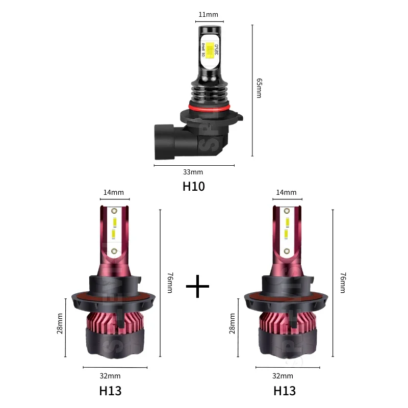 LED Car Light Kit For Ford F-450 Super Duty 2005 2006 2007 2008 2009 2010 2011 2012 2013 2014 Hi Low Beam 4x H13,Foglight 2x H10