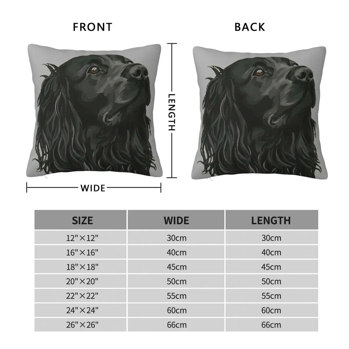 Black Cocker Spaniel Square Pillowcase Polyester Linen Velvet Creative Zip Decorative Throw Pillow Case Car Cushion Case 45x45