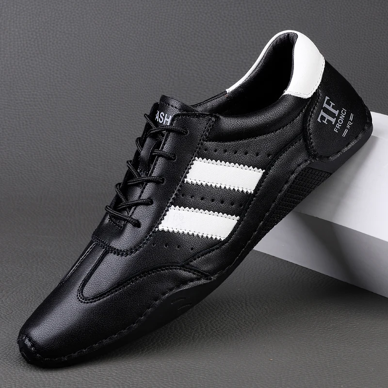 Männer Casual Leder Turnschuhe Schuhe Mann Frühling Sommer 2023 Sport Schuhe Lace-up Wohnungen Schuhe Atmungs Mokassins für Männer müßiggänger